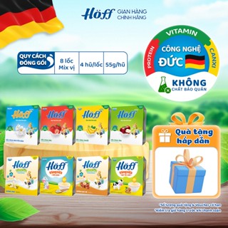 Combo sữa chua và váng sữa trẻ em Hoff mix vị bổ sung dưỡng chất cho bé ăn dặm 8 lốc (32 hộp x 55g)