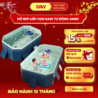 Bể Bơi Gấp Gọn KAW Bể Bơi Trẻ Em Dày Dặn Chắc Chắn Nhiều Kích Thước Chất Liệu PVC An Toàn BH 12Tháng