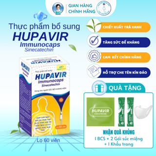 [Kèm quà] Viên uống HUPAVIR Immunocaps tăng sức đề kháng, hỗ trợ đào thải HPV, sùi mào gà