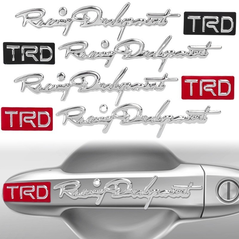 Bộ 2 tem nổi 3D Racing Development TRD dán ô tô xe máy