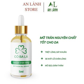Combo Wax Lông Cỏ Ba Lá 400G + Mỡ Trăn Cỏ Ba Lá 5ML [ Tặng giấy và que wax ] Giúp Triệt Sạch Lông Chân Tay Nách Bikini..