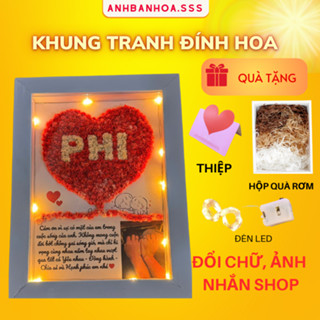 Set Nguyên Liệu Khung Ảnh Đính Hoa Trái Tim Tặng Người Yêu Tặng Bạn Làm Quà Sinh Nhật Quà Kỉ Niệm