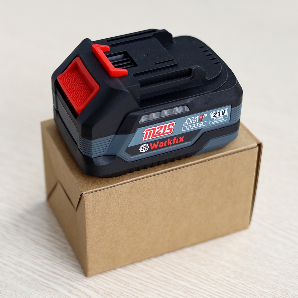 Pin máy Khoan, Pin Workfix 4Ah PLUS Màu Xám, Dung lượng chuẩn 4Ah, mạch 4 mosfet dòng xả cao | BigBuy360 - bigbuy360.vn