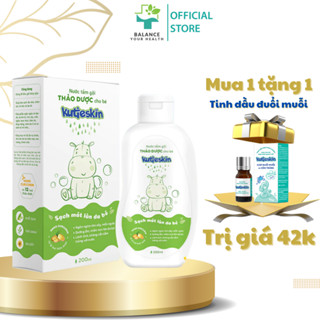 Nước tắm gội thảo dược cho bé Kutieskin ngăn ngừa rôm sảy,  mẩn ngứa 200ml