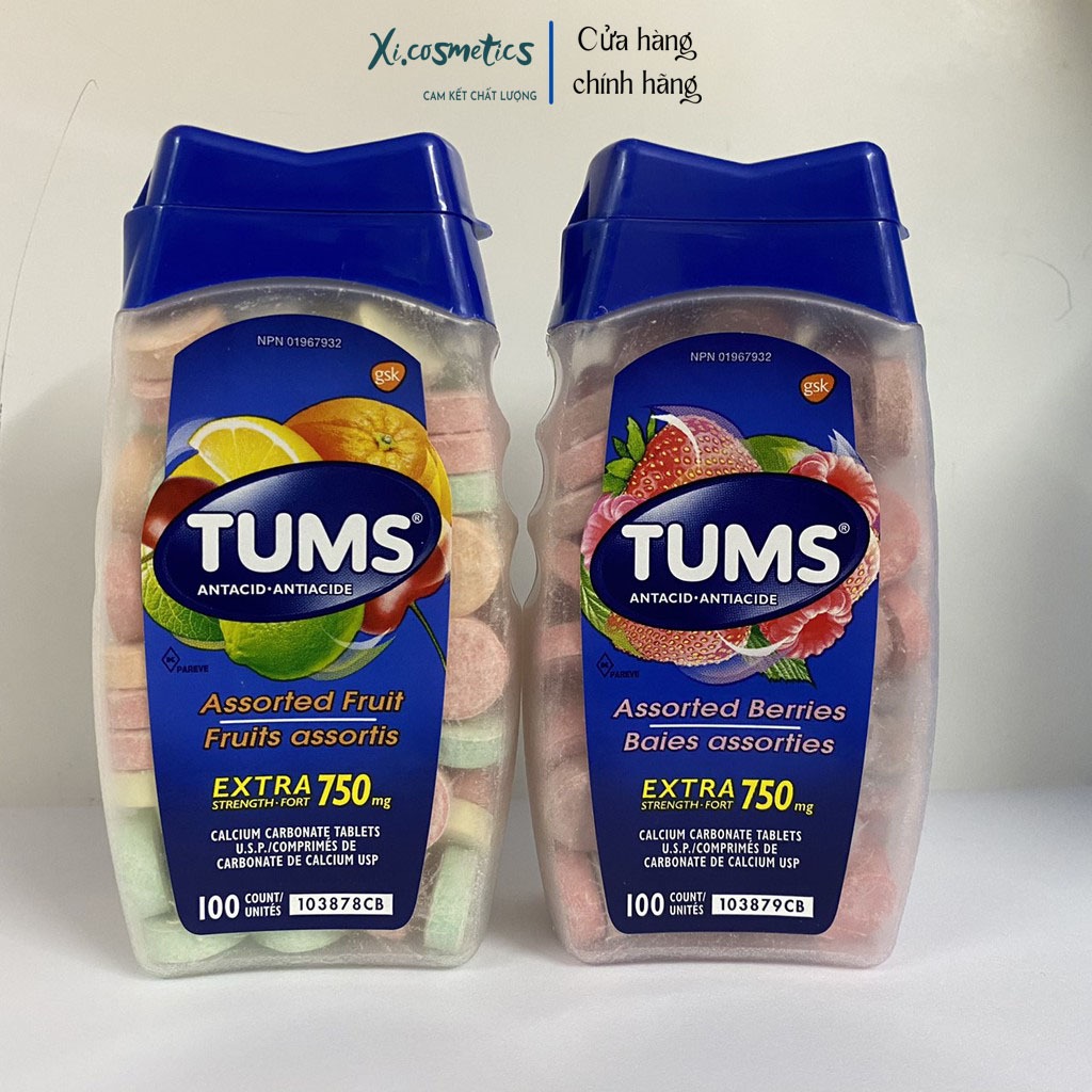 [ Date 2026 ] Kẹo Trái cây Tums Extra Strength Smoothies 100 viên - 265 viên
