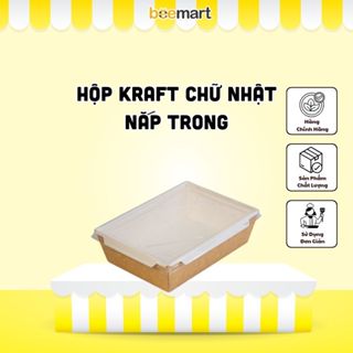 Hộp chữ nhật Kraft có Nắp Trong Suốt - Hộp giấy đựng thực phẩm loại 1