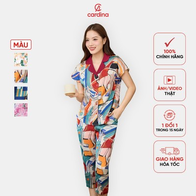 Đồ bộ nữ CARDINA pijama chất lụa satin cao cấp mềm mại dáng basic trẻ trung 4PCL05