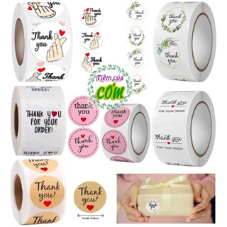(3 SIZE NHIỀU MẪU) Cuộn 500 Sticker Thank You, Nhãn dán cảm ơn, Tem Thank You 2,5cm - 3,8cm và 5cm rẻ đẹp