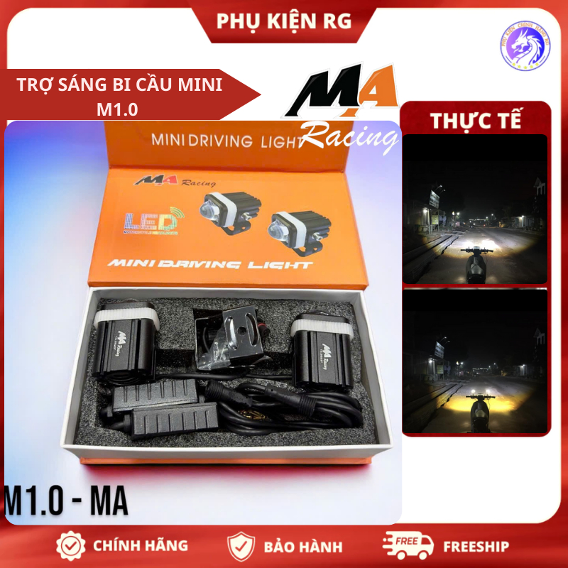 Đèn Trợ Sáng Bi Cầu Mini M1.0 Ma Racing Công Suất 31W, Bi Led Mini 4 Chế Độ Sáng Chính Hãng Ánh Sáng