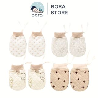 Bao tay giữ ấm cho bé, cotton hữu cơ, có dây buộc