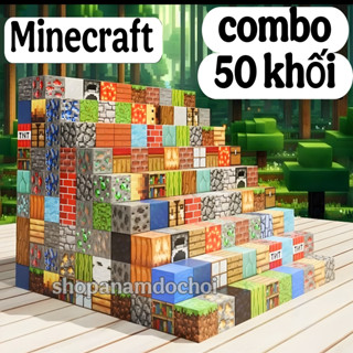 Combo 50 khối lập phương nam châm từ tính Minecraft, xếp hình khối nam châm xây dựng