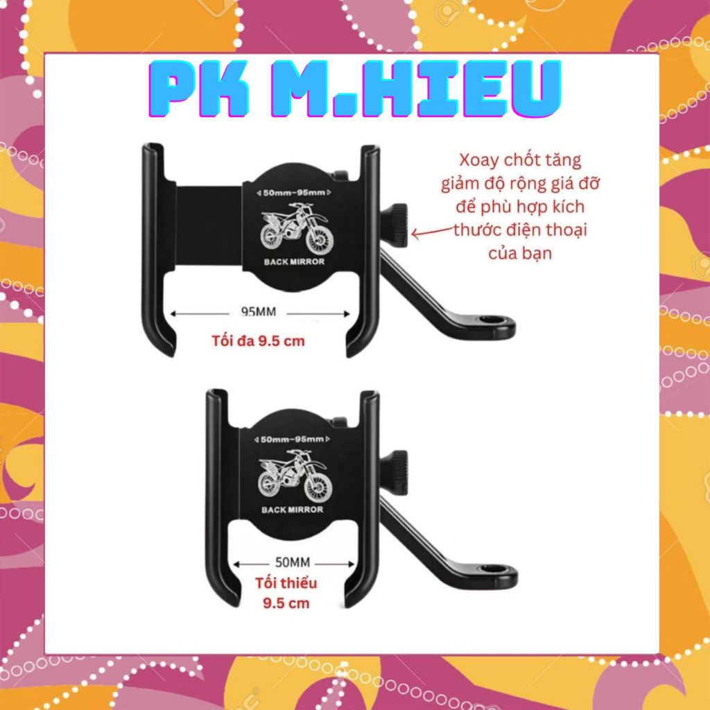 Giá Đỡ Điện Thoại Gắn Xe Máy H2 Kẹp điện Thoại Xe Máy Kim Loại Chống Cướp