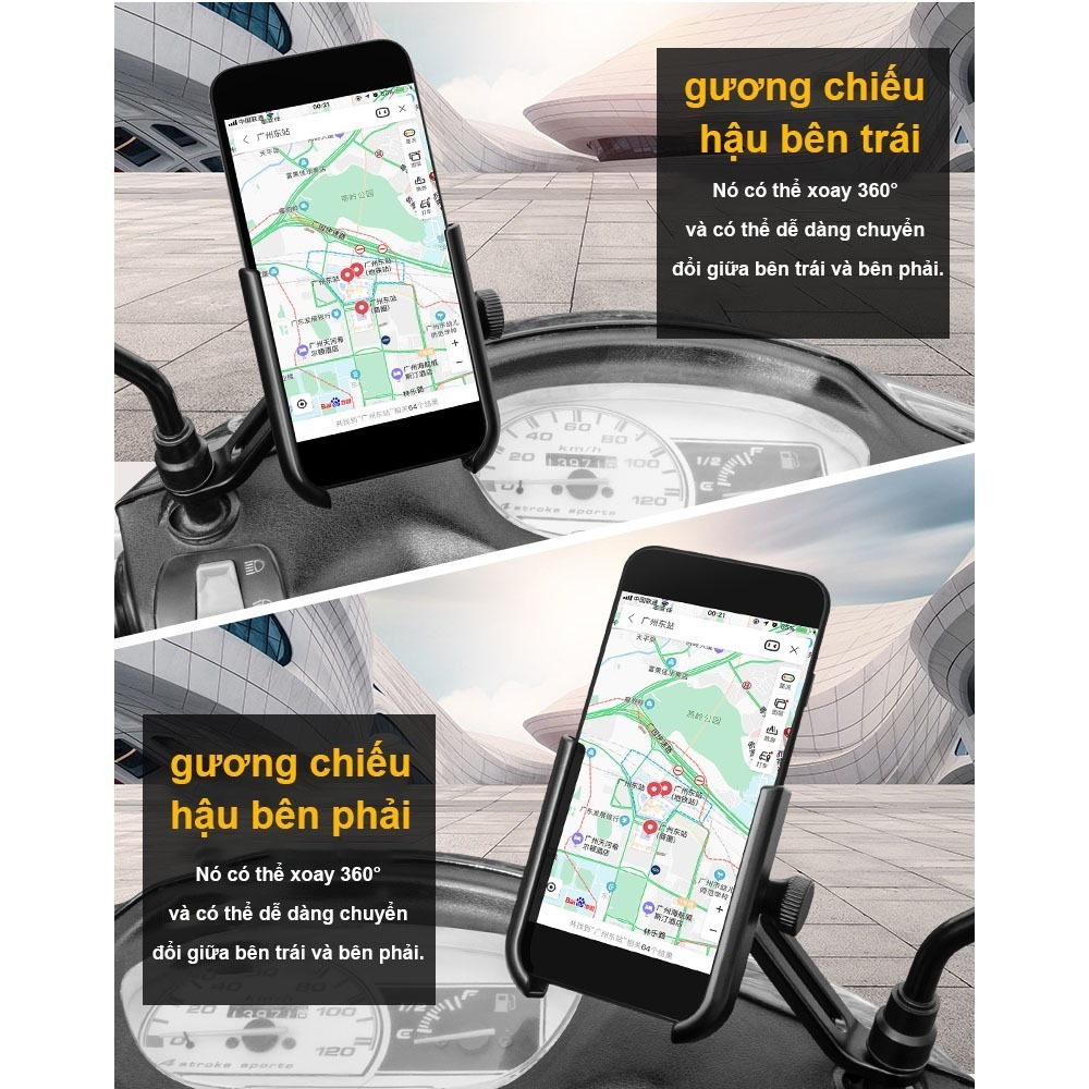 Giá Đỡ Điện Thoại Gắn Xe Máy H2 Kẹp điện Thoại Xe Máy Kim Loại Chống Cướp | BigBuy360 - bigbuy360.vn