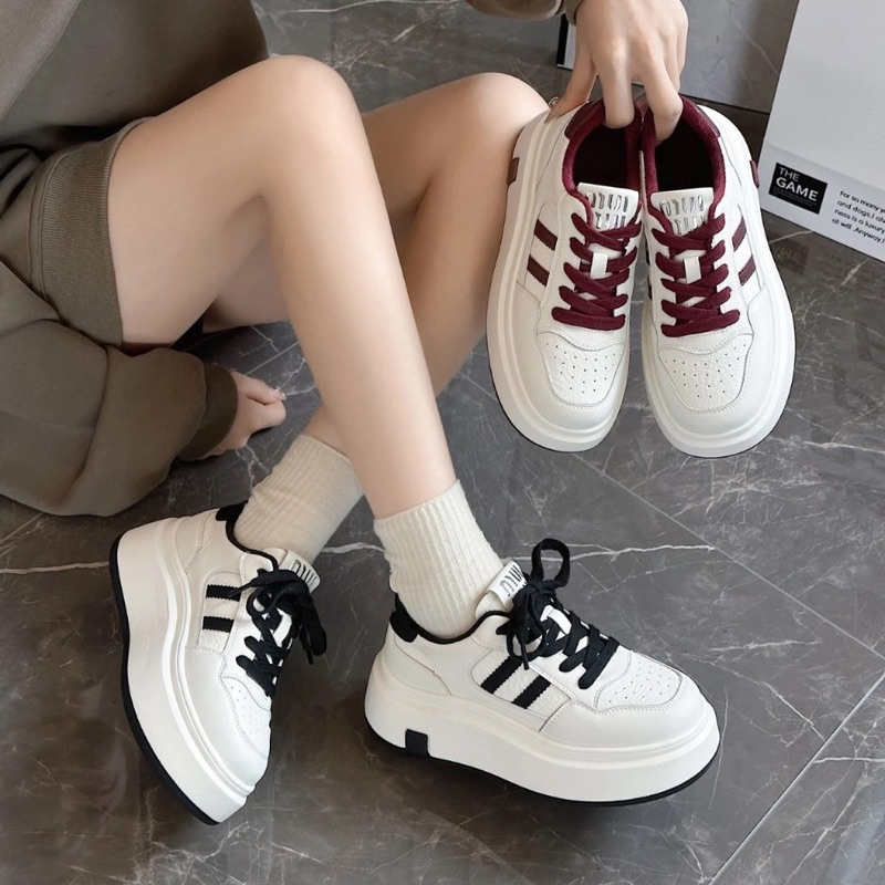 Giày Thể Thao Nữ Độn Đế  7cm QC Cao Cấp Mẫu Mới Hót Trend Năm Nay