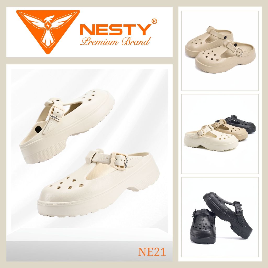 [Tặng kèm charm] DÉP SỤC KHÓA CÀI CHÍNH HÃNG NESTY MÃ NE21