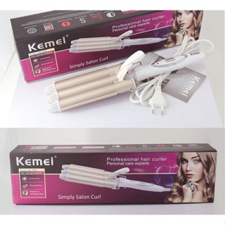 [Xả lỗ] Máy uốn tóc 3 trục Kemei 1010 giúp bạn tạo kiểu tóc xoăn sóng nước hay lăn tăn ở phần đuôi
