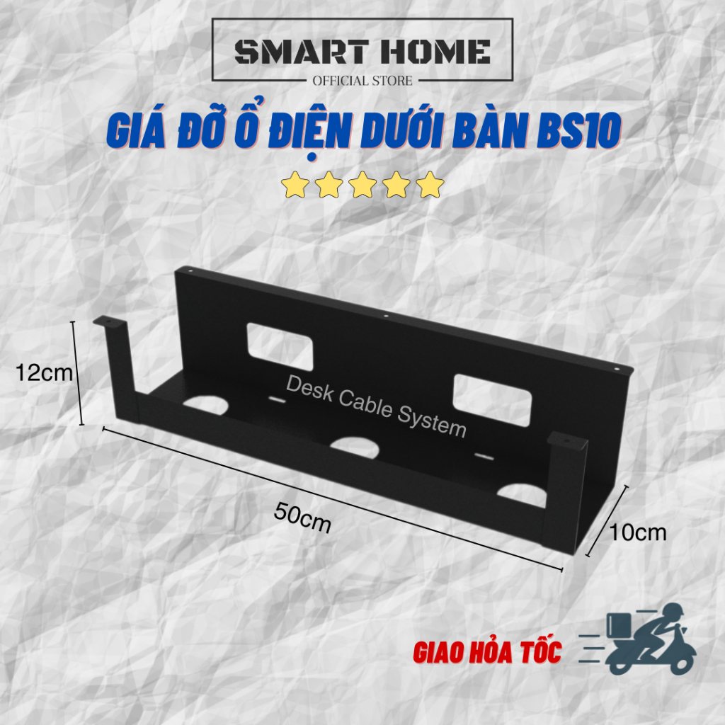 GIÁ ĐỠ Ổ ĐIỆN DƯỚI BÀN BS10 | SMART SETUP