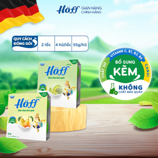 Combo Sữa chua cho bé Hoff mix vị Lê và Dưa lưới bổ sung dinh dưỡng canxi kẽm vitamin 2 lốc (8 hộp x 55g)