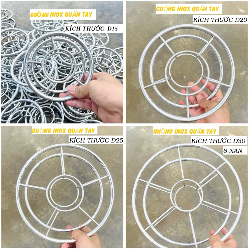 Guồng inox quấn dây diều d15- d20- d25- d30