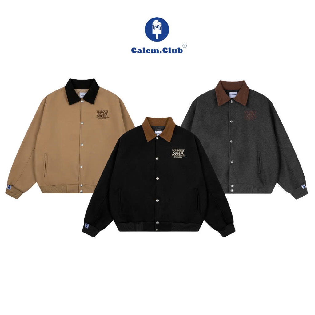 Calem.Club - Áo Khoác Dạ Bomber Jacket LIMITED EDITION chất vải dạ lót dù nút bấm form rộng unisex nam nữ