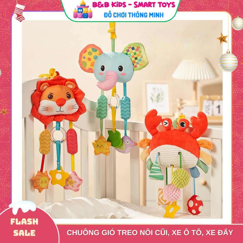Đồ chơi treo nôi chuông gió leng keng treo cũi treo xe ô tô xe đẩy cho bé