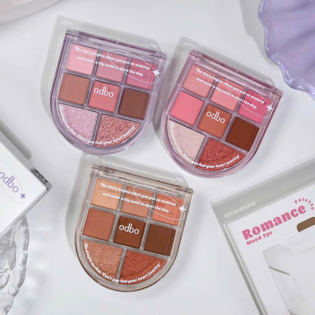ODBO Bảng Phấn mắt 8 Ô Odbo Romance Mood Eye Palette ánh nhũ và màu lì OD2023 Cao Cấp