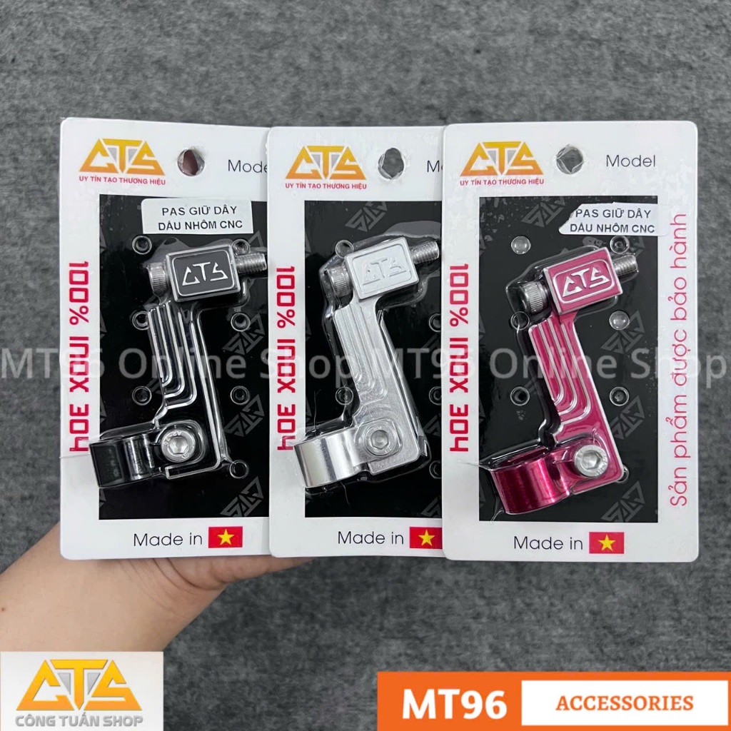 Pát Kẹp Dây Dầu Nhôm Cnc CTS, Pát Giữ Dây Dầu Nhôm Cnc CTS Cho Xe Honda Wave Dream Future Các Đời