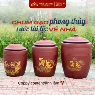 Hũ đựng gạo - Chum gốm đựng gạo cao cấp Bát Tràng - Chĩnh đựng gạo phong thủy Tài Lộc - Thùng đựng gạo