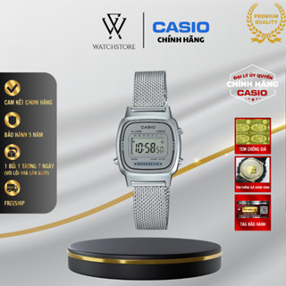 Đồng Hồ Điện Tử Nữ Casio Vintage LA670WEM-7DF Mặt Kính Nhựa 24.6mm Chống Nước Dây Kim Loại Không Gỉ Chính Hãng