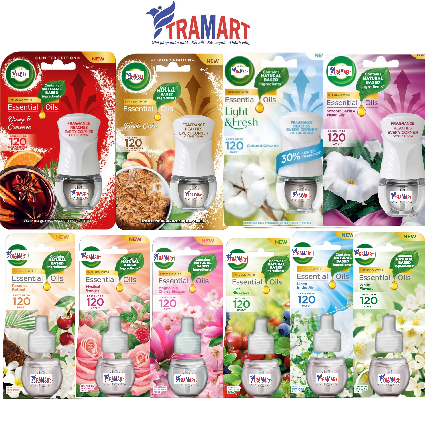 [Quà Tặng Nến Thơm Trị Giá 48k cho ĐH 399k] Bộ tinh dầu tinh dầu thơm phòng cắm điện 220v Air Wick 19ml- nhiều mùi hương