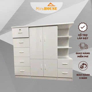 Tủ Nhựa Đài Loan Trẻ Em - MIRA HOUSE Tủ Đựng Quần Áo Cho Bé Trai Bé Gái Cao 1m24 dài 1m35 sâu 40cm