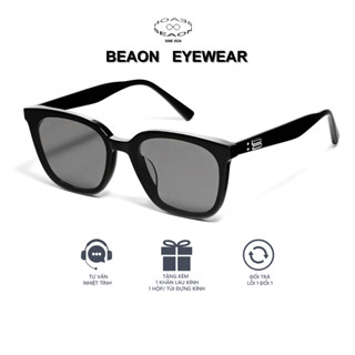 Mắt kính râm BeaOn gọng vuông nam nữ cao cấp thiết kế đơn giản tròng đen chống tia UV bảo vệ mắt