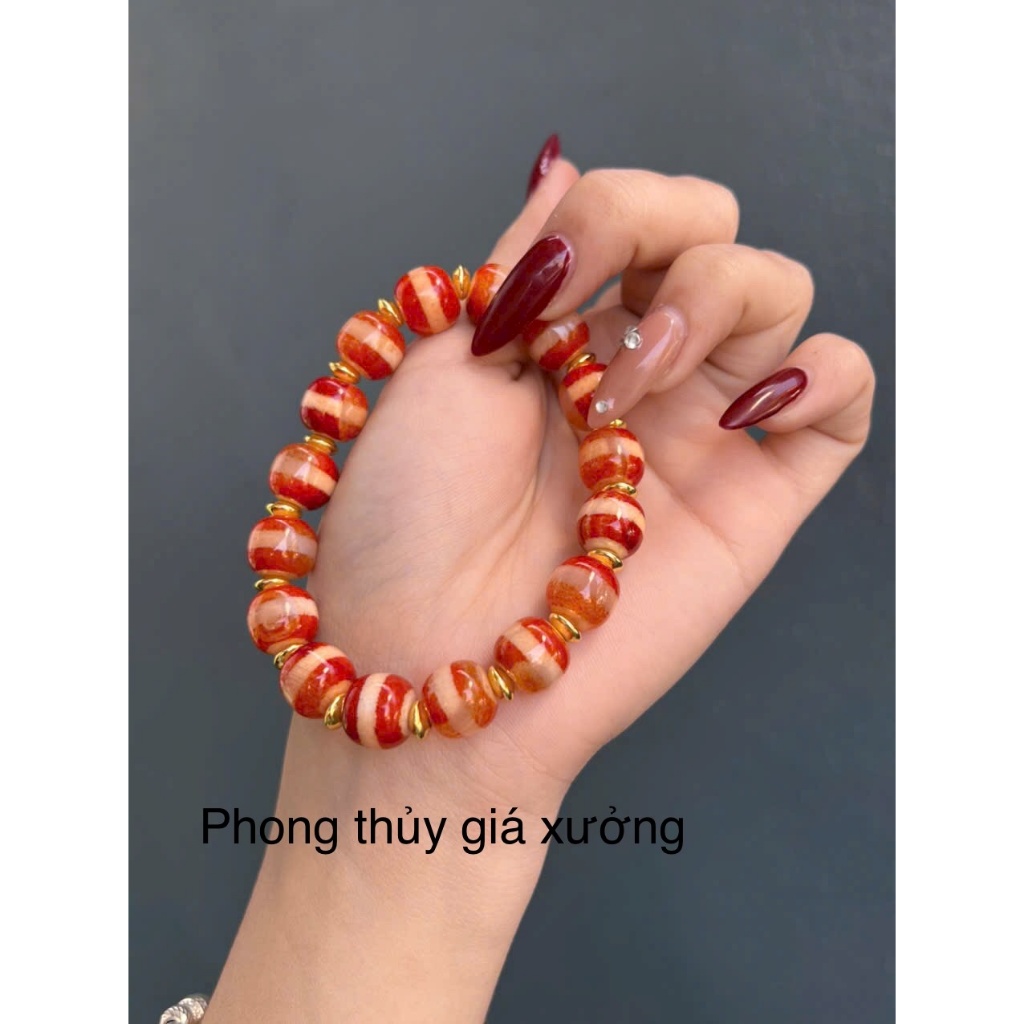 Vòng tay mã nao dzi đỏ vân sdep