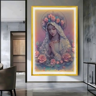 Tranh Công Giáo đính đá pha lê đèn LED cao cấp, Hiện đại trang trí nhà, Decor, quà tặng,...