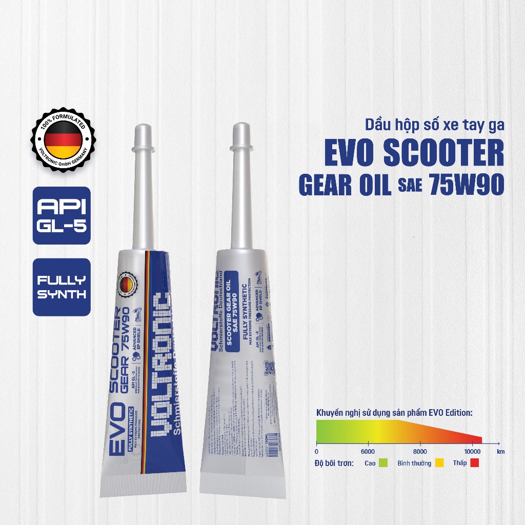 Nhớt Hộp Số Xe Tay Ga Voltronic EVO Scooter Gear Oil 75w90 120ml