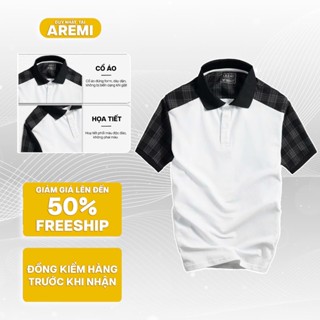  Áo polo nam phối tay cổ trụ AREMI vải cotton cá sấu cao cấp thiết kế sang trọng thanh lịch APL0046 