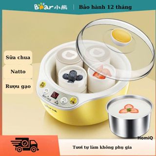 Máy làm sữa chua, rượu gạo Yogurt Bear, tích hợp chế độ hẹn giờ tặng kèm 4 thố sứ nhỏ cao cấp hàng chính hãng