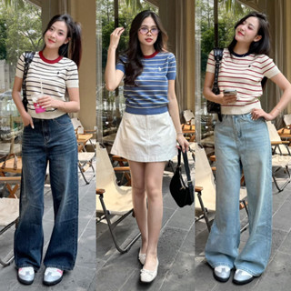 [RÁCH STORE] Áo Len - 1282 - Thêu Ngựa - Kẻ Ngang Mảnh