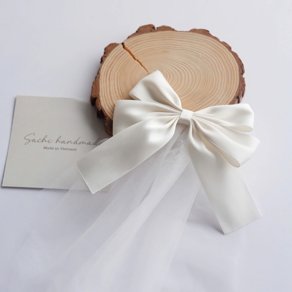 Sachi Handmade • Kẹp Tóc Nơ Voan, Lúp Cô Dâu Siêu Xinh cho bé - Handmade by Sachi