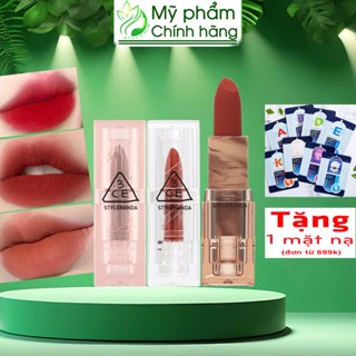 Son Thỏi 3CE Soft Matte Lipstick Eternal Warm Sensual Breeze Unstained Red Phiên Bản Giới Hạn Vân Đá CHÍNH HÃNG