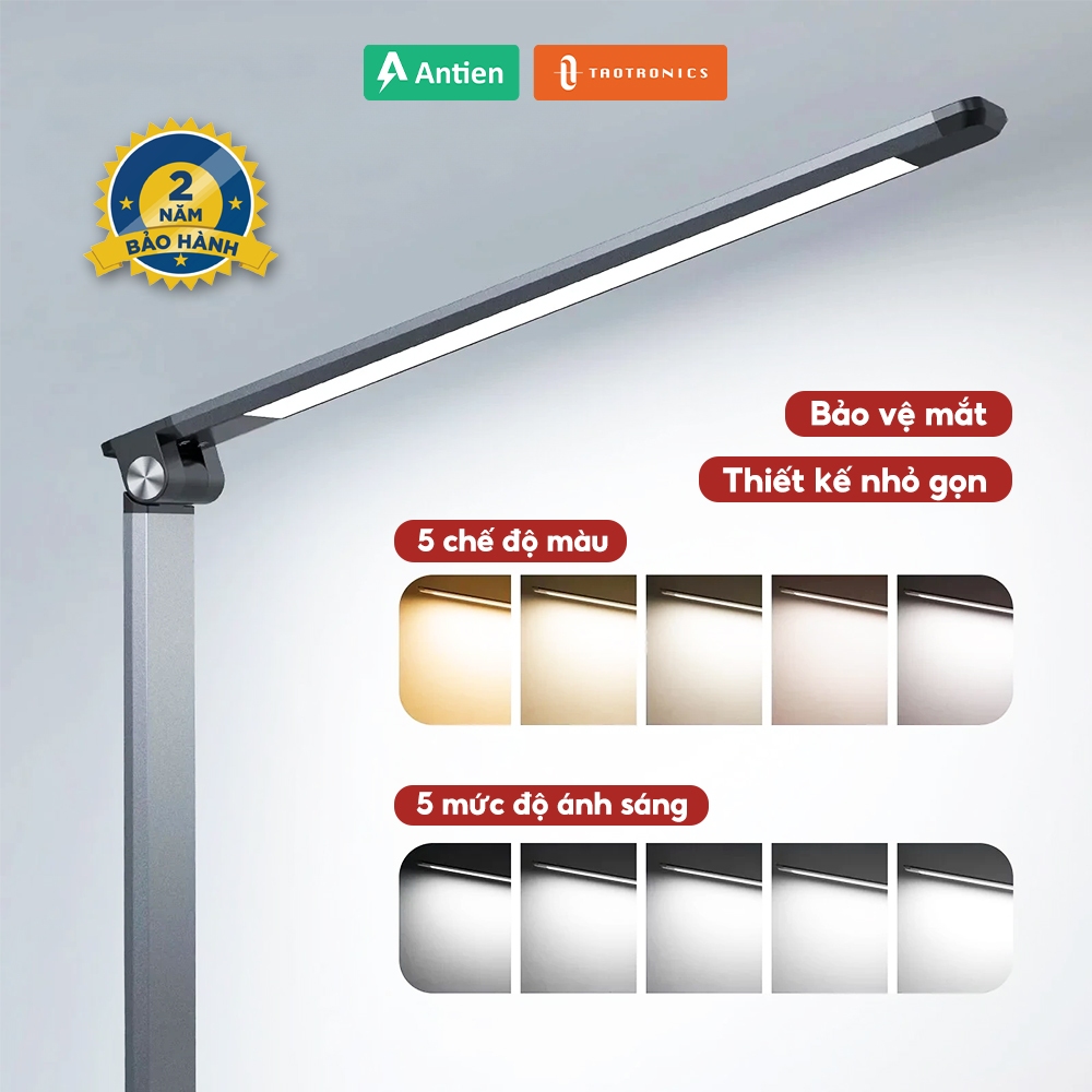 Đèn LED chống cận để bàn ánh sáng phủ rộng không nhấp nháy bảo vệ mắt TaoTronics TT-DL19-BH 24 tháng