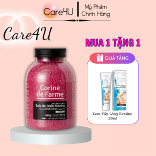 [Tặng kem tẩy lông Eveline] Muối tắm dưỡng mềm mịn da tẩy da chết Corine deFarme1.3Kg (hương hoa hồng)