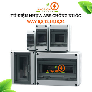 Tủ điện nhựa ABS lắp nổi chống nước Way 5, 8,12,15,18,24, Hộp tủ điện nhựa ABS chống nước, chống bụi, chống va đập