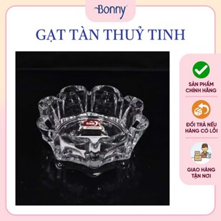  Gạt tàn thuốc gạt tàn gạt tàn thuốc lá gạt tàn thuỷ tinh trong suốt bền đẹp kiểu dáng tròn cánh hoa sang trọng 
