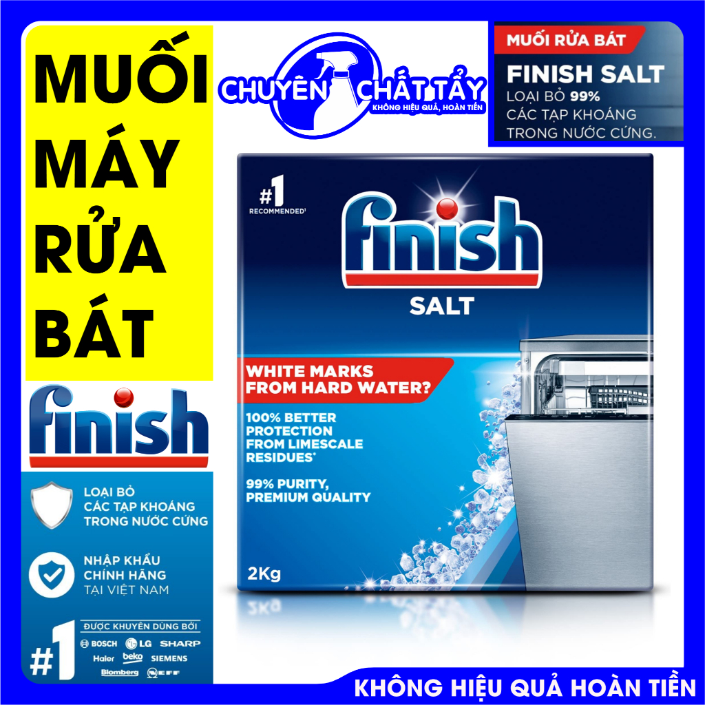 Muối rửa bát Finish 1.2KG 1KG Chuyên dụng cho máy rửa bát Số 1 khuyên dùng từ chuyên gia.