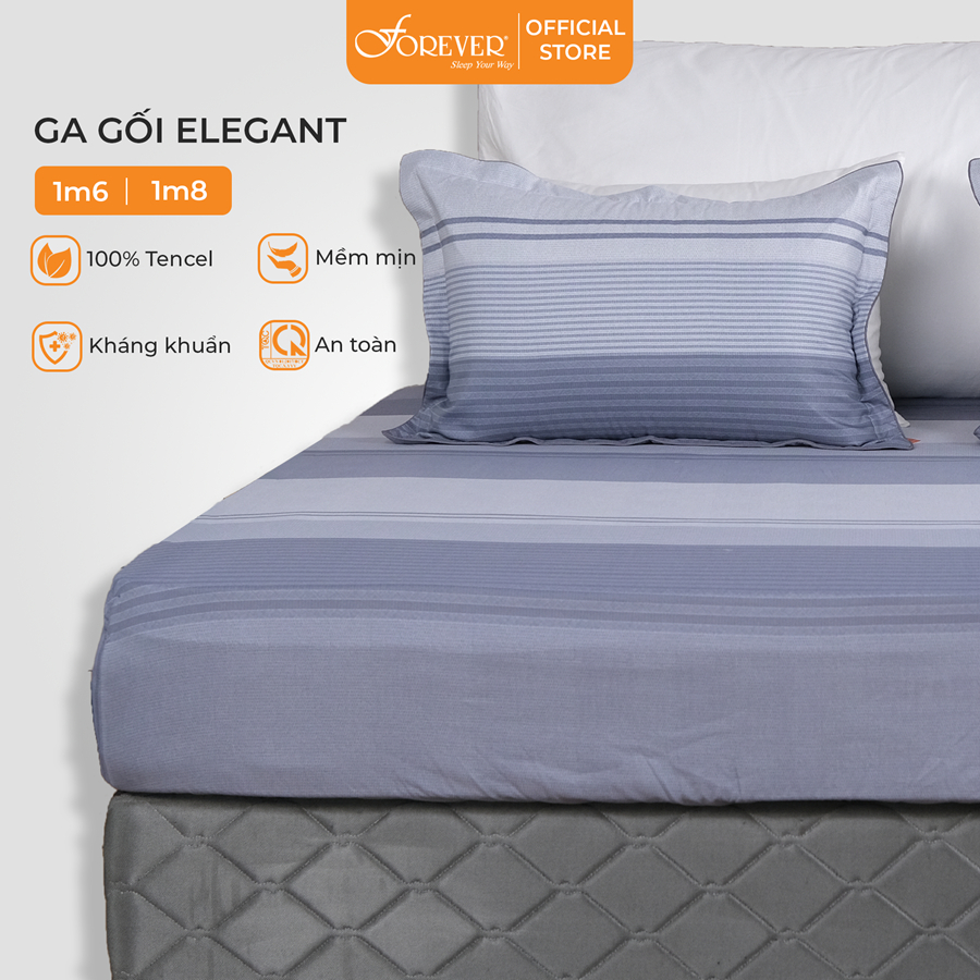 Set ga gối drap giường  Elegant Forever chun mỏng 100% TENCEL thoáng mát mềm mịn an toàn với làn da