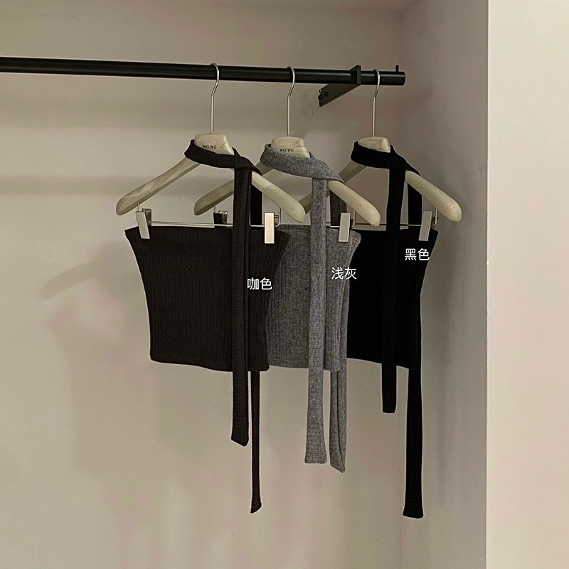 (Aheun studio) WGWE Set áo len quây , Áo ống và dây quàng cổ