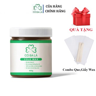 Wax Lông Cỏ Ba Lá 400G 100% Thiên Nhiên - Tặng Que Và Giấy Wax Chuyên Dụng.