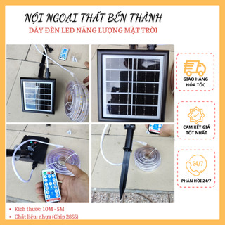 Dây đèn LED năng lượng mặt trời có tích điện, trang trí nhà cửa, quán cafe, sân vườn có remote điều khiển