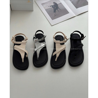  Dép Sandal xỏ ngón nữ quai chéo đan dây kẹp da mềm đế chống trơn trượt 